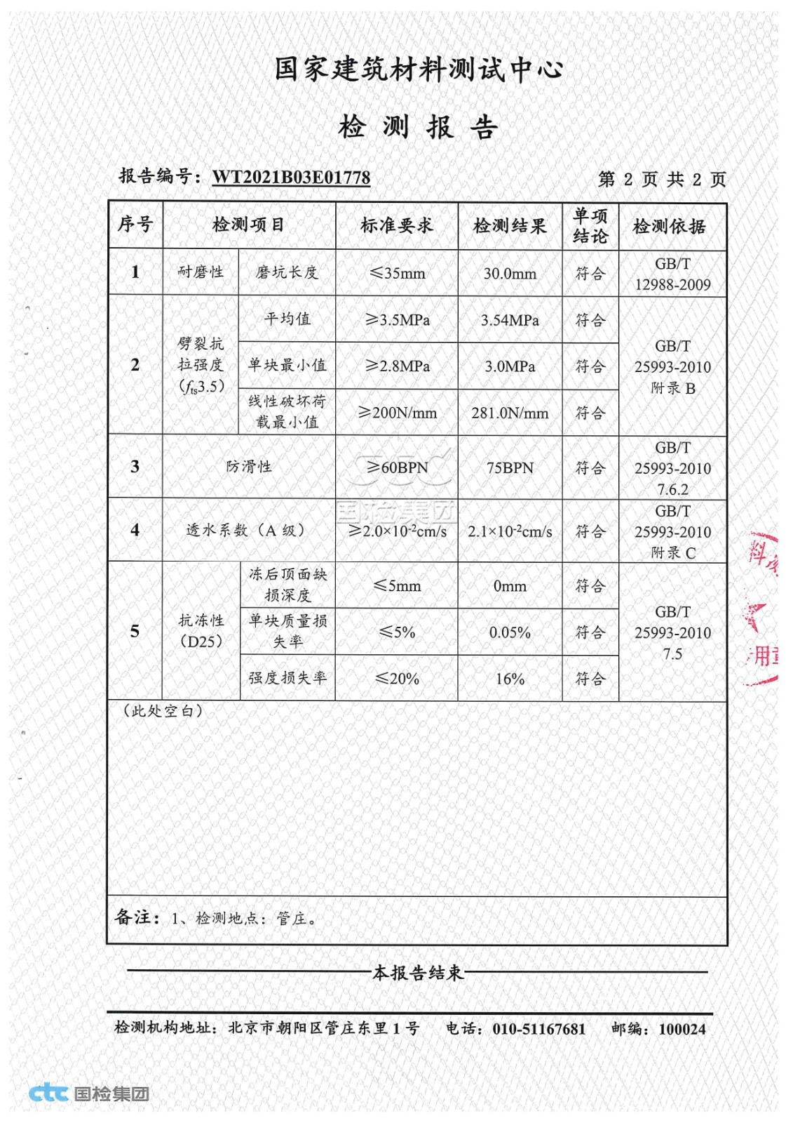 磚石檢測報告